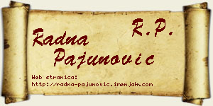 Radna Pajunović vizit kartica
